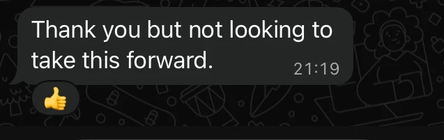 Talking to me like it’s a job application!